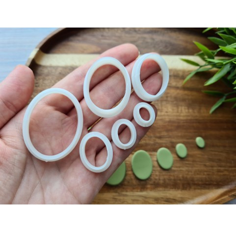 "Oval", set of 6 cutters, one clay cutter or FULL set
