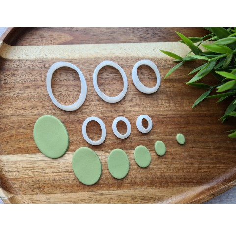 "Oval", set of 6 cutters, one clay cutter or FULL set