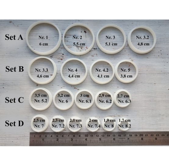 "Circle" set of 19 cutters, one clay cutter or FULL set