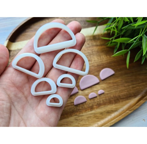 "Semicircle, style 1, rounded edges", set of 6 cutters, one clay cutter or FULL set
