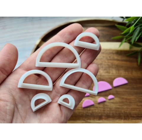 "Semicircle, style 2, sharp edges", set of 6 cutters, one clay cutter or FULL set
