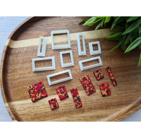 "Rectangle", set of 8 cutters, one clay cutter or FULL set