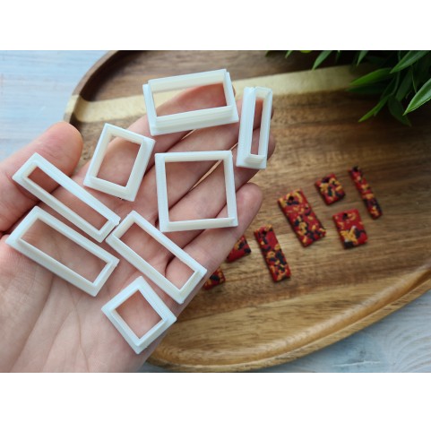 "Rectangle", set of 8 cutters, one clay cutter or FULL set