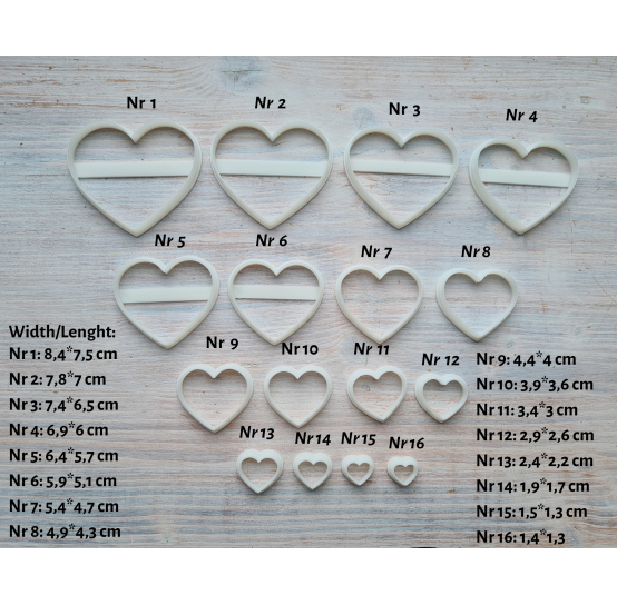 "Heart, style 1" set of 16 cutters, one clay cutter or FULL set