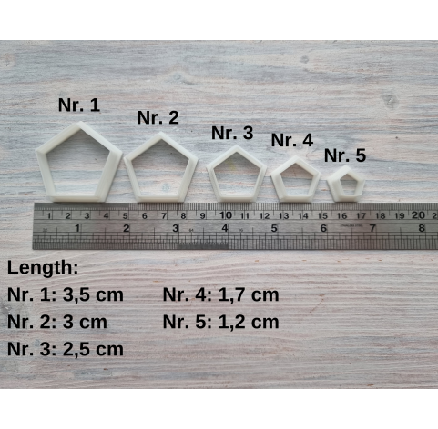 "Regular pentagon", set of 5 cutters, one clay cutter or FULL set