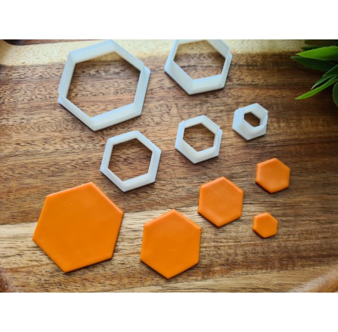 "Hexagon", set of 5 cutters, one clay cutter or FULL set