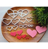 "Heart, style 3", set of 2 cutters, one clay cutter or FULL set