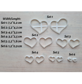 "Heart, style 3", set of 2 cutters, one clay cutter or FULL set