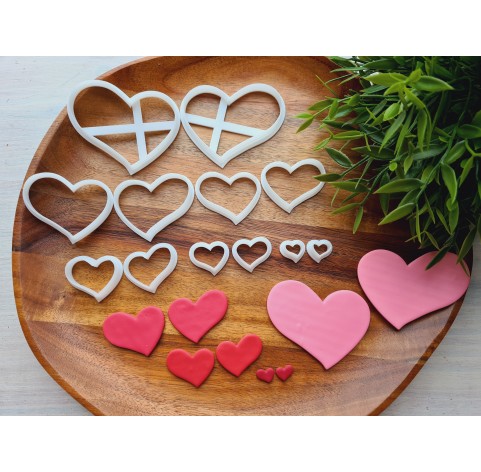 "Heart, style 3", set of 2 cutters, one clay cutter or FULL set