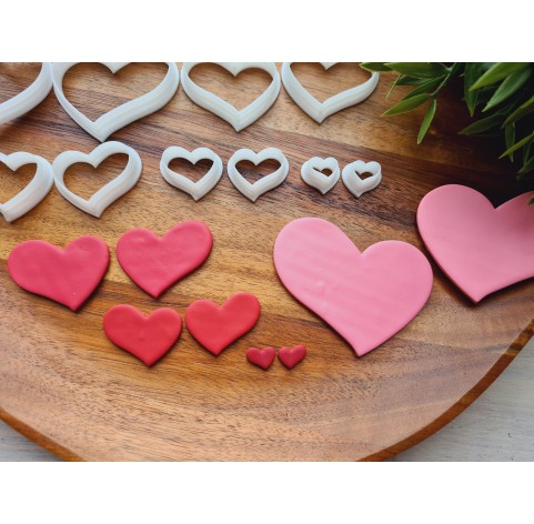 "Heart, style 3", set of 2 cutters, one clay cutter or FULL set