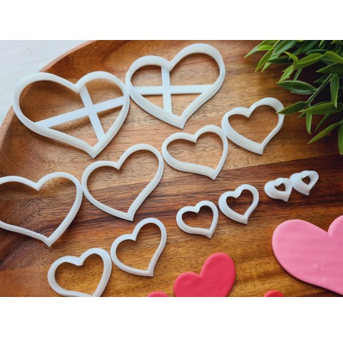 "Heart, style 3", set of 2 cutters, one clay cutter or FULL set