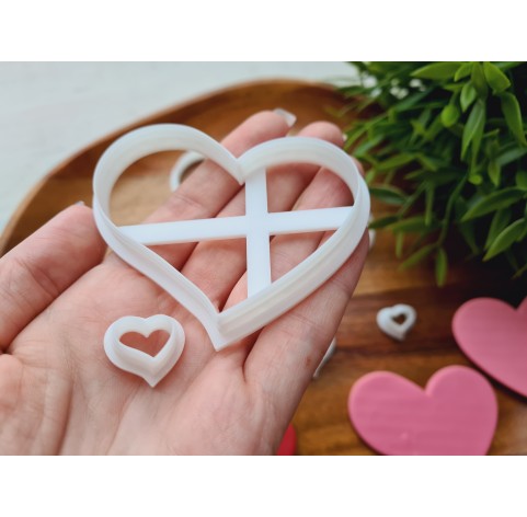 "Heart, style 3", set of 2 cutters, one clay cutter or FULL set