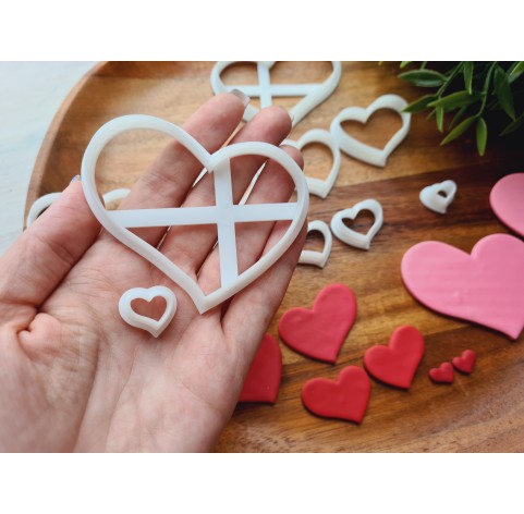 "Heart, style 3", set of 2 cutters, one clay cutter or FULL set