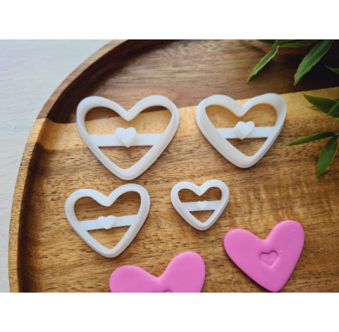 "Heart, style 4", set of 4 cutters, one clay cutter or FULL set