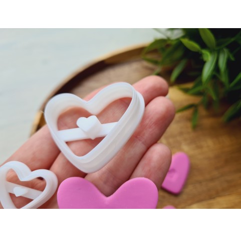 "Heart, style 4", set of 4 cutters, one clay cutter or FULL set