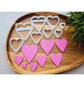 "Heart, style 5", set of 8 cutters, one clay cutter or FULL set