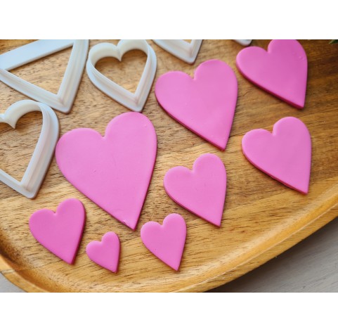 "Heart, style 5", set of 8 cutters, one clay cutter or FULL set
