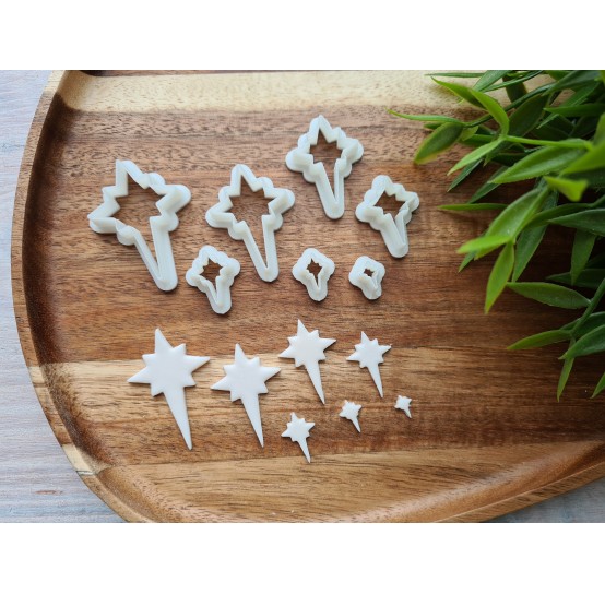 "Christmas star", set of 7, cutters one clay cutter or FULL set