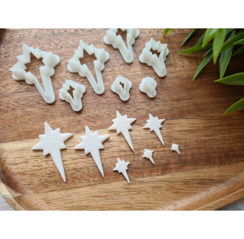 "Christmas star", set of 7, cutters one clay cutter or FULL set