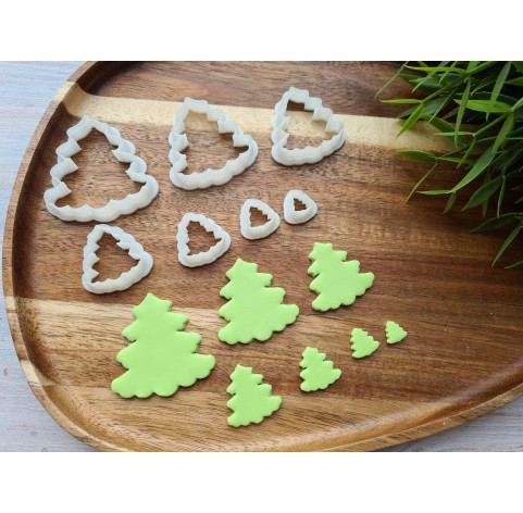 "Christmas tree, style 1", set of 7, cutters one clay cutter or FULL set