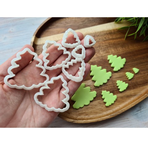 "Christmas tree, style 1", set of 7, cutters one clay cutter or FULL set