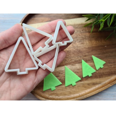 "Christmas tree, style 2", set of 4 cutters, one clay cutter or FULL set