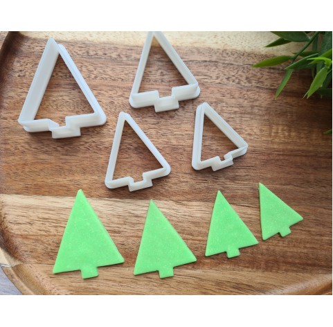 "Christmas tree, style 2", set of 4 cutters, one clay cutter or FULL set