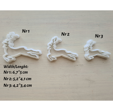 "Reindeer", set of 3, cutters one clay cutter or FULL set