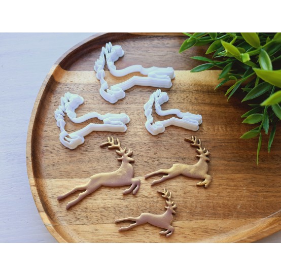 "Reindeer", set of 3, cutters one clay cutter or FULL set