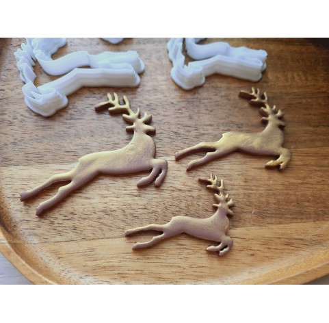 "Reindeer", set of 3, cutters one clay cutter or FULL set