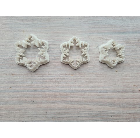 "Snowflake, style 1", set of 3 cutters one clay cutter or FULL set