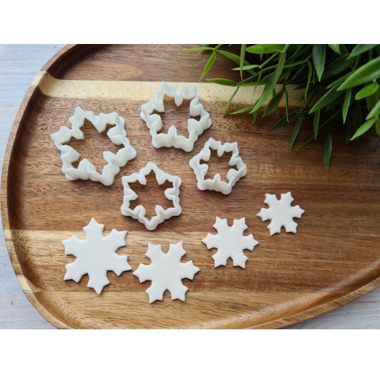 "Snowflake, style 2", set of 4 cutters, one clay cutter or FULL set