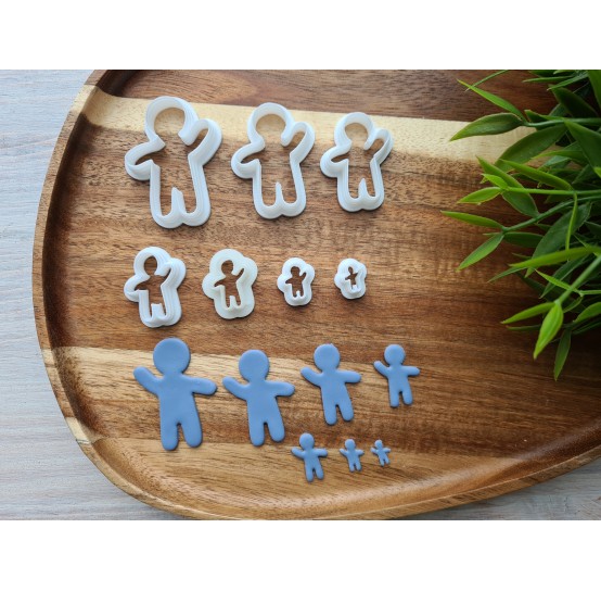 "Ginger bread man", set of 7, cutters one clay cutter or FULL set