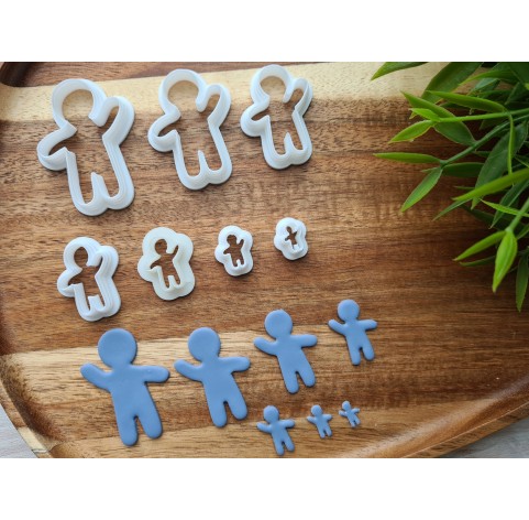 "Ginger bread man", set of 7, cutters one clay cutter or FULL set