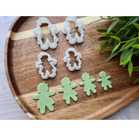 "Ginger bread girl", set of 4, cutters one clay cutter or FULL set