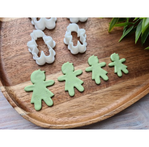 "Ginger bread girl", set of 4, cutters one clay cutter or FULL set