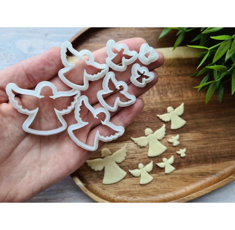 "Angel, style 1", set of 7, cutters one clay cutter or FULL set