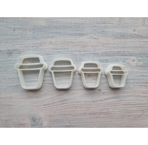 "Coffee cup", set of 4 cutters, one clay cutter or FULL set