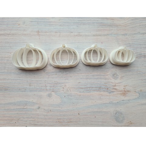 "Pumpkin, style 2", set of 4 cutters, one clay cutter or FULL set