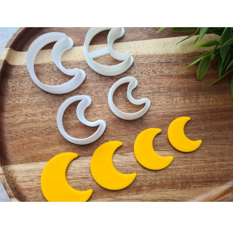 "Crescent moon, style 1", set of 4 cutters, one clay cutter or FULL set