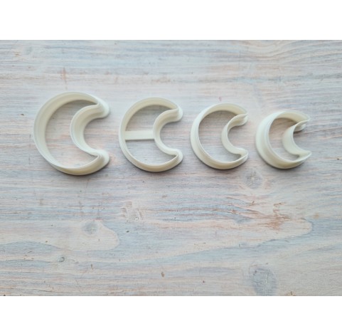 "Crescent moon, style 1", set of 4 cutters, one clay cutter or FULL set