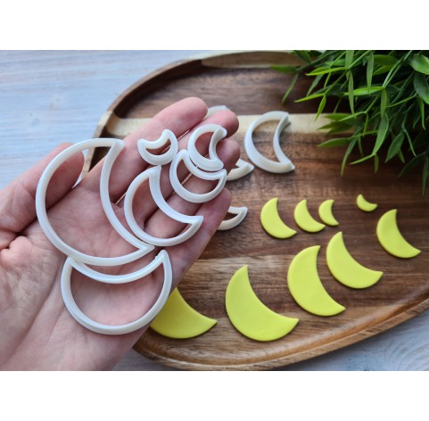 "Crescent moon, style 2", set of 9 cutters, one clay cutter or FULL set