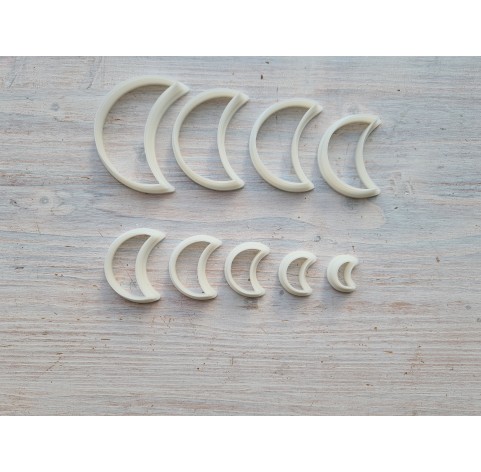 "Crescent moon, style 2", set of 9 cutters, one clay cutter or FULL set