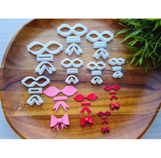 "Bow, 3 parts", set of 7 cutters, one clay cutter or FULL set