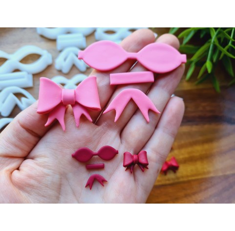 "Bow, 3 parts", set of 7 cutters, one clay cutter or FULL set