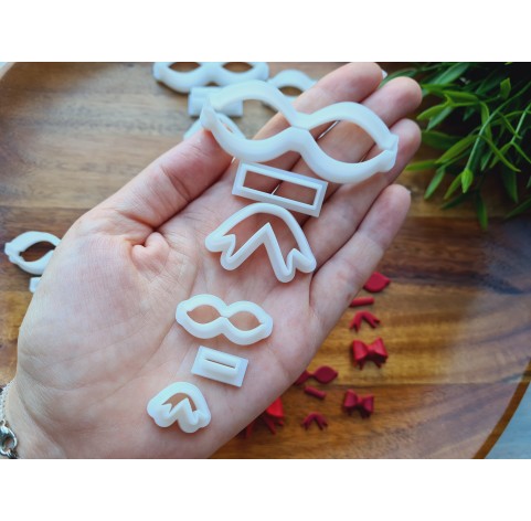 "Bow, 3 parts", set of 7 cutters, one clay cutter or FULL set