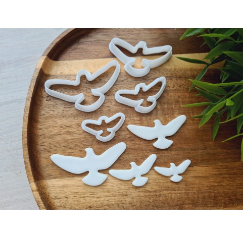 "Silhouette of a pigeon", set of 4, cutters one clay cutter or FULL set