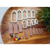 "Bread and charcuterie cutting board, style 3", set of 9, cutters one clay cutter or FULL set