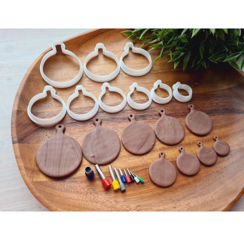 "Bread and charcuterie cutting board, style 3", set of 9, cutters one clay cutter or FULL set