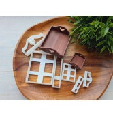 "Kitchen tray, style 1, with heart", 1:6, 1:12 scale clay cutters or FULL set